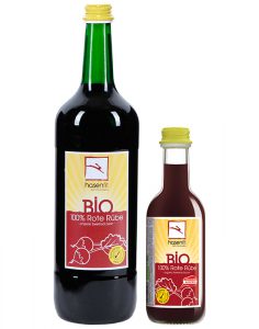 hasenfit BIO 100% Rote Rübe in der 1l und 0,25l Flasche